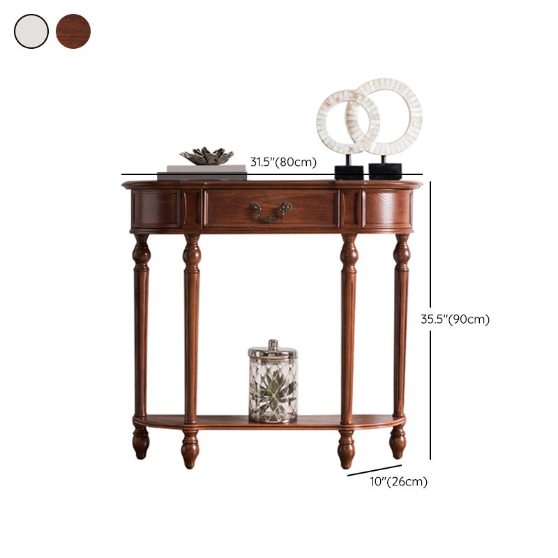 35.43 "Tall 1-ladel console tabel massief houten accenttafel met plank