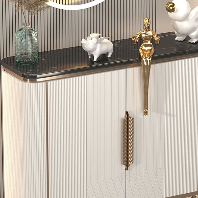 Gambe metalliche Sideboard bianca Tabella 35,4 "supporto a buffet alto con archiviazione