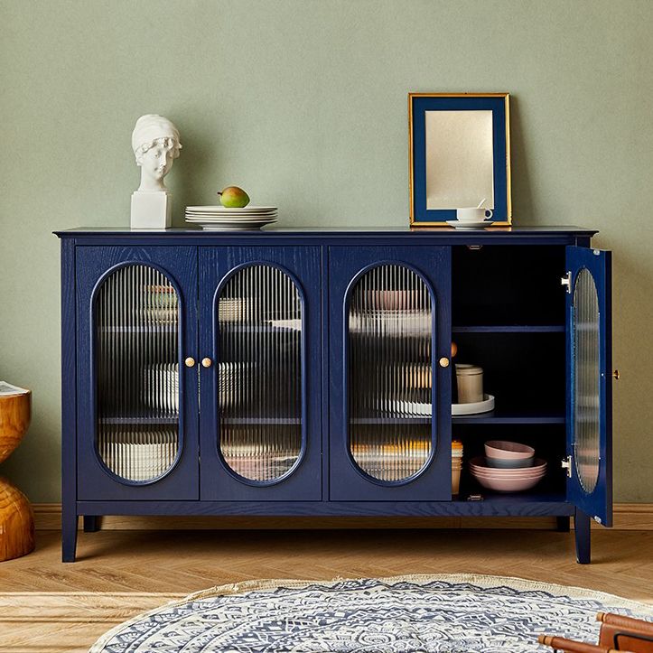 Pine in legno soggiorno mobile sideboard mobile moderno server moderno con archiviazione e porta di vetro