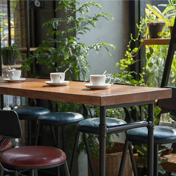 Sgabelli da bar industriali in finta pelle in pelle con zampe metalliche