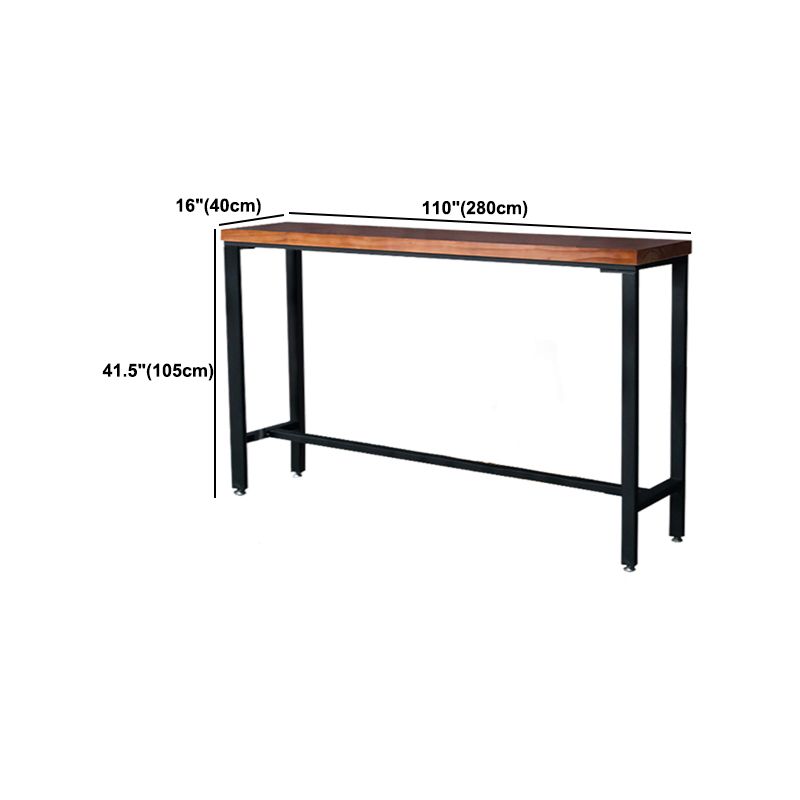 Mesa de barra de madera maciza rectángulo Juego de mesa industrial 1/5/6 Piezas de mostrador con heces