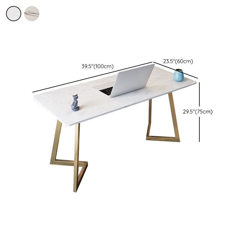 29 "H Glam Office Desk rechthoekig secretaris -bureau met metalen benen