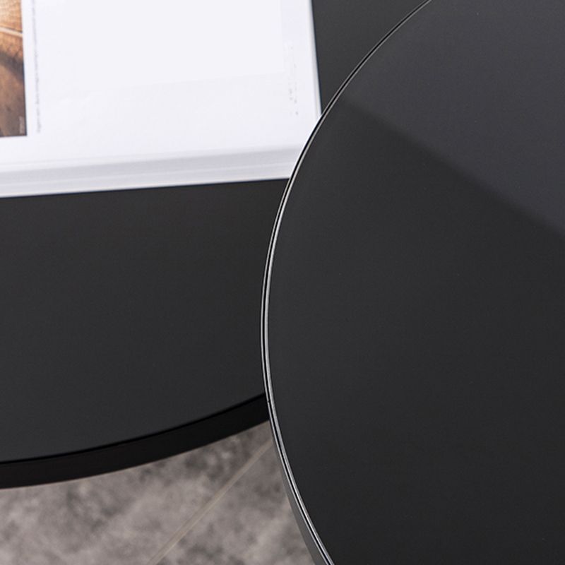 Round Glass Top Side End Table Modern Pedestal End Table for Living Room Clearhalo 'Coffee & Accent Tables' 'End & Side Tables' 'end_side_table' 'end_side_tables' 'furn' 'furn_end_side_tables' 'Furniture' 'furniture_end_side_table' 'Living Room Furniture' 1200x1200_b697ab45-4de4-4485-8ce6-3d2325dcf269