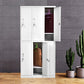 Contemporary White Wardrobe Cabinet Steel Wardrobe Armoire for Home