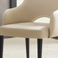 Estilo moderno abierto Silla lateral de comedor de cuero tapizado para el hogar