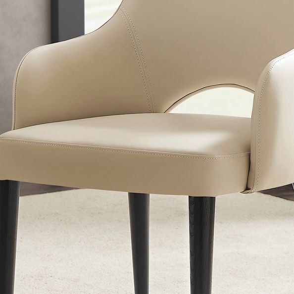 Estilo moderno abierto Silla lateral de comedor de cuero tapizado para el hogar