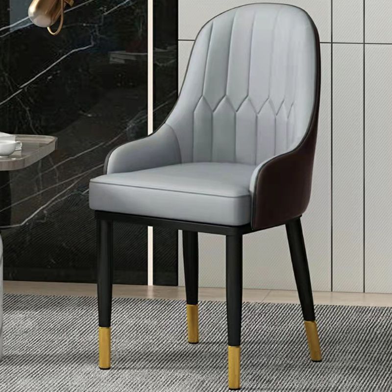 Modern Style Arm Chair Metal Solid Back Dining Chair for Kitchen Clearhalo 'Dining Chairs' 'Dining Tables & Seating' 'dining_chair' 'furn' 'furn_dining_chair' 'Furniture' 'Kitchen & Dining Furniture' 1200x1200_b69b7b3d-75a9-4e55-b127-ebcd9bcafd63