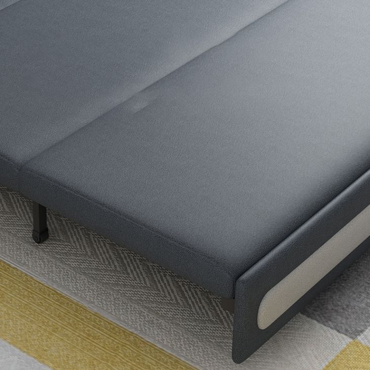 Cama de sofá de cuero de falso gris profundo 33.46 "Sofá de dormir de brazo cuadrado de ancho