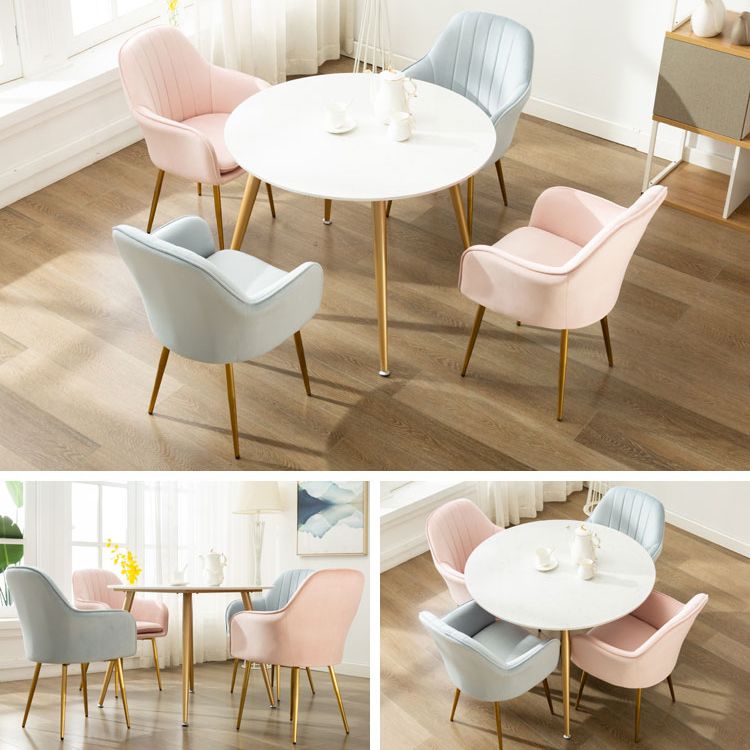 Glam Dining Room Chair 23'' Wide Solid Back Chair with 4 Metal Legs for Home Use Clearhalo ' kitchen&dining_furn' 'Dining Chairs' 'Dining Tables & Seating' 'dining_chair' 'furn' 'furn_dining_chair' 'Furniture' 'furniture_dining_chair' 'Kitchen & Dining Furniture' 'kitchen' 1200x1200_b69d13e8-d32d-4773-916a-c749f45b9985