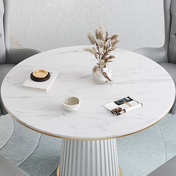 Minimalist Kitchen Standard Dining Table White Sintered Stone Dining Table with Pedestal Base Clearhalo ' dining_table' 'Dining Tables & Seating' 'Dining Tables' 'furn' 'furn_dining_table' 'Furniture' 'furniture_dining_table' 'Kitchen & Dining Furniture' 'kitchen&dining_furn' 'kitchen' 'kitchen_dining_table' 1200x1200_b69ee4f1-80b9-4b40-80a5-5549ee3708b9