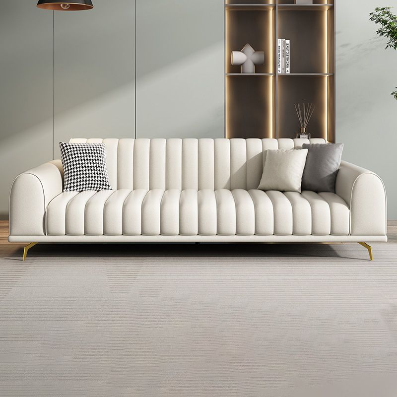 32.67"H Square Arm Water Resistant Solid Color Faux Leather Sofa with Sewn Pillow Back Clearhalo 'furn' 'furn_sofas' 'Furniture' 'furniture_sofas' 'kitchen' 'kitchen_sofas' 'Living Room Furniture' 'Sofa' 'sofas' 1200x1200_b69fca7c-7fce-48c4-89c4-abc2d8742057