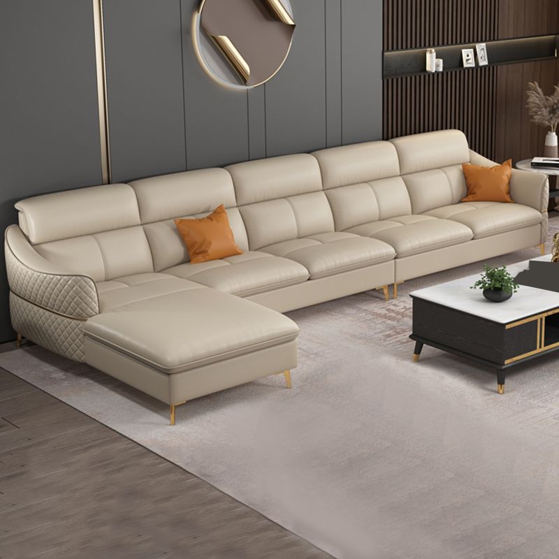 36.22 "Sectional/sofá de cuero genuino moderno alto con cojín