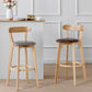 Scandinavian Rubberwood Low Back Barstool Milk Tea Shop Upholstered Stool Clearhalo 'Bar Furniture' 'Bar Stools' 'bar_stools' 'furn' 'furn_bar_stools' 'Furniture' 'Kitchen & Dining Furniture' 1200x1200_b6a2098e-a28e-47c1-b15a-067af2dc10b5