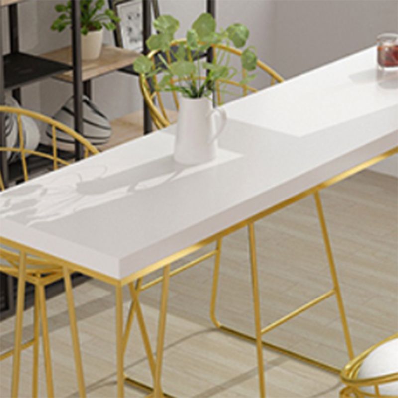 Tavolo da bar rettangolo in stile glam tavolo da pranzo in legno solido con 4 gambe