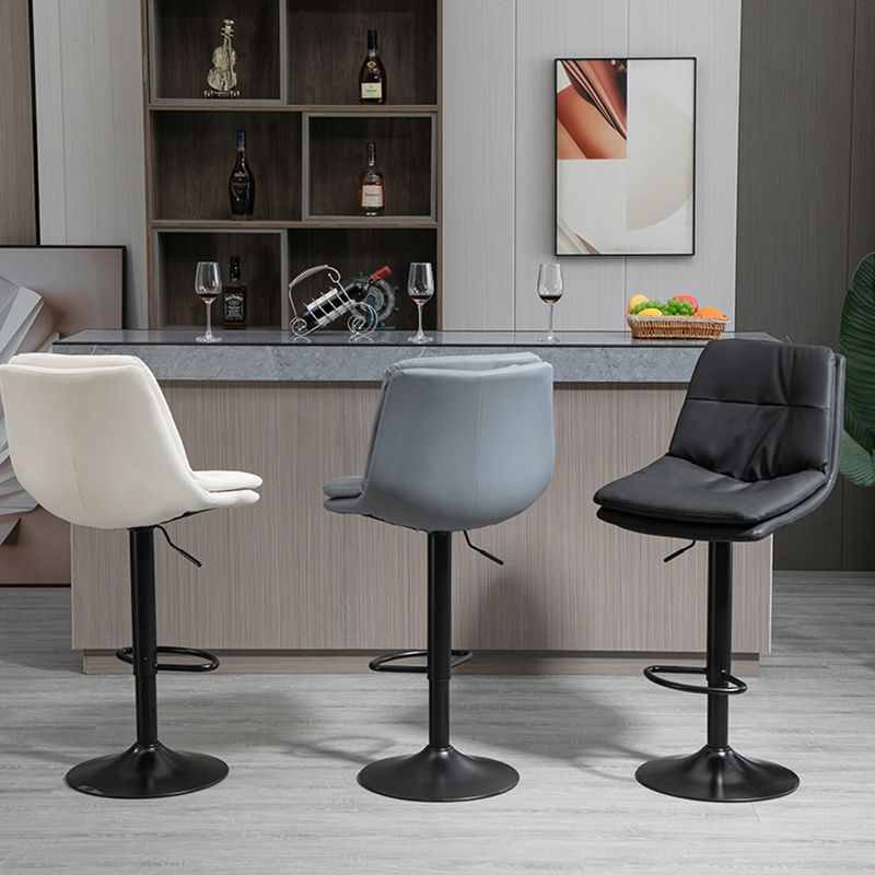 Modern Leather Bar Stool Swivel Bucket Adjustable Height Full Back Counter Stool Clearhalo 'Bar Furniture' 'Bar Stools' 'bar_stools' 'furn' 'furn_bar_stools' 'furniture_bar_stools' 'Kitchen & Dining Furniture' 'kitchen&dining_furn' 'kitchen' 'kitchen_furn' Furniture' 1200x1200_b6a3b00f-8f2b-451b-b15c-600a24f3f893