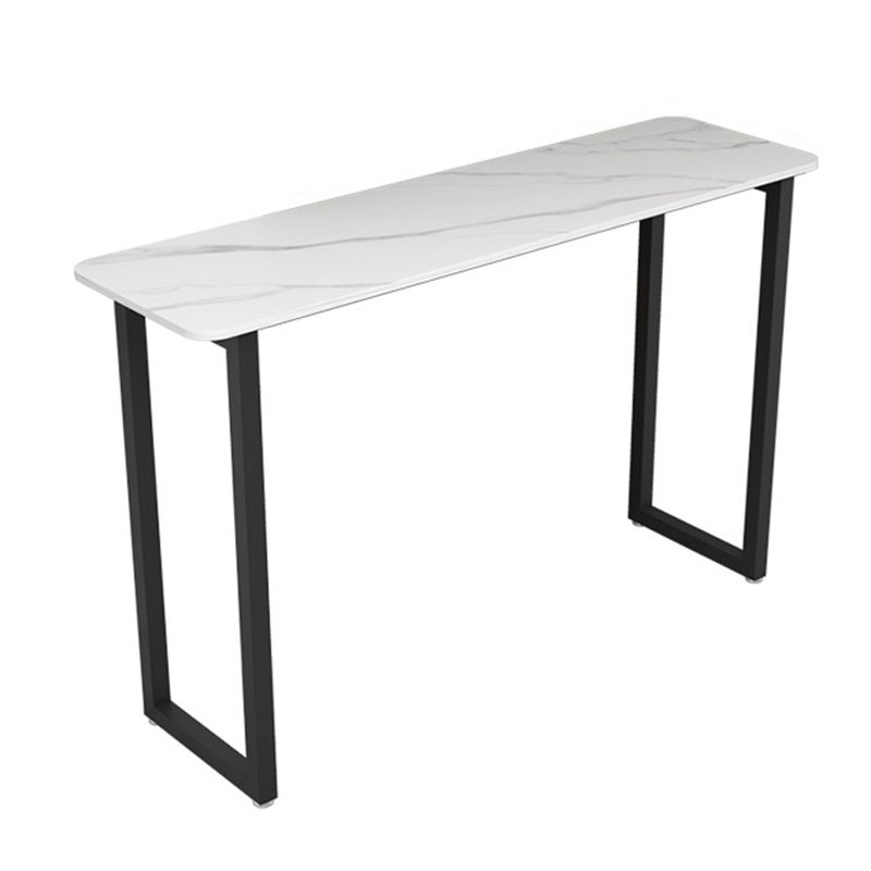 Rectangle Sintered Stone Bar Table Sled Base Dining Table in White Clearhalo 'Bar Furniture' 'Bar Tables' 'bar_tables' 'furn' 'furn_bar_tables' 'Furniture' 'Kitchen & Dining Furniture' 1200x1200_b6a42ecb-c240-4824-bfd3-a17b1060df48