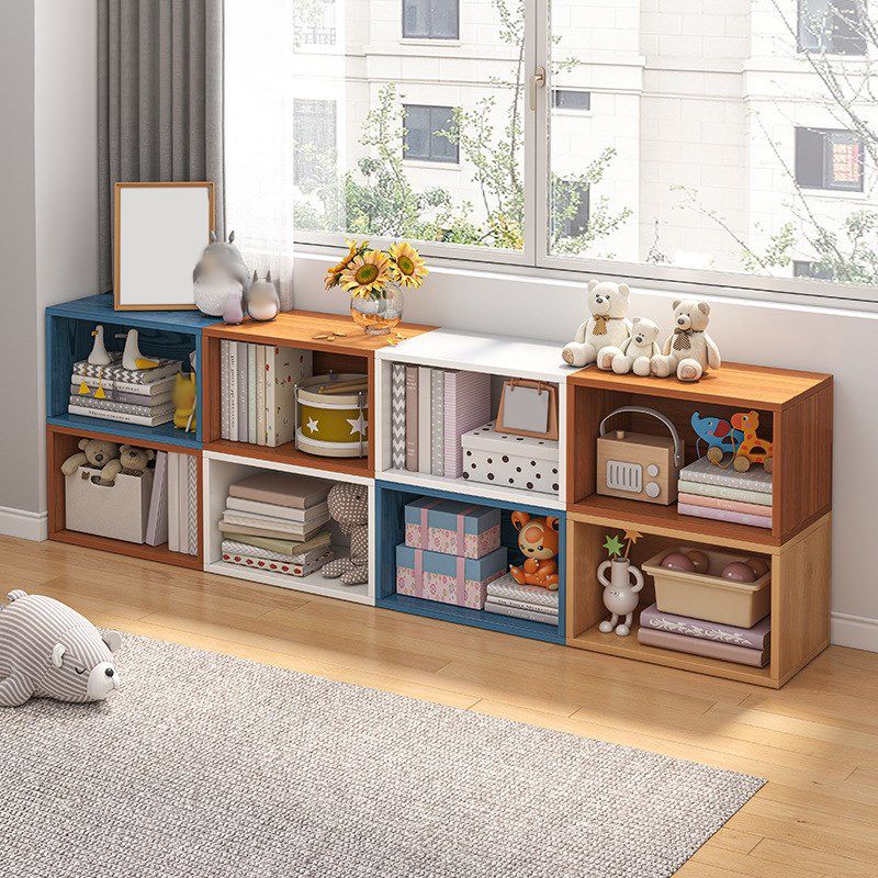 Closed Back Wooden Bookshelf Modern Living Room Horizontal  Bookcase
