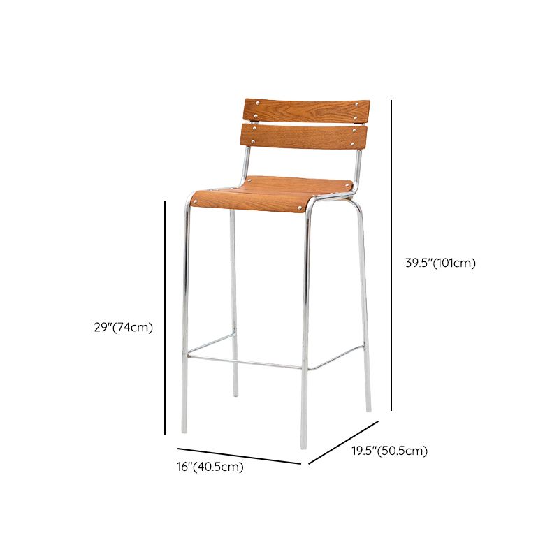 Contemporary Manufactured Wood Low Back Bar Stool with Footrest Clearhalo 'Bar Furniture' 'Bar Stools' 'bar_stools' 'furn' 'furn_bar_stools' 'Furniture' 'Kitchen & Dining Furniture' 1200x1200_b6a6dbd5-d9d3-4787-960c-c76f69e59130