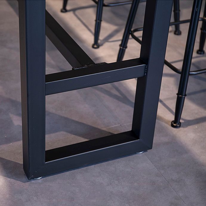 1/4/7/9 Piezas Juego de mesa de barra de hierro industrial Rectángulo Bistro de madera de pino con reposapiés