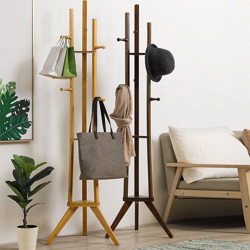 Contemporary Wood Entry Hall Tree Standing Coat Rack with Hooks Clearhalo 'Entry & Mudroom Furniture' 'furn' 'furn_hall_tree_coat_racks' 'Furniture' 'Hall Trees & Coat Racks' 'hall_tree_coat_racks' 1200x1200_b6a74005-d644-4326-970f-d7b04d6fcbe6