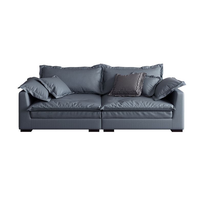 静止リビングルームスクエアアーム標準ブルーグレーモダンソファ