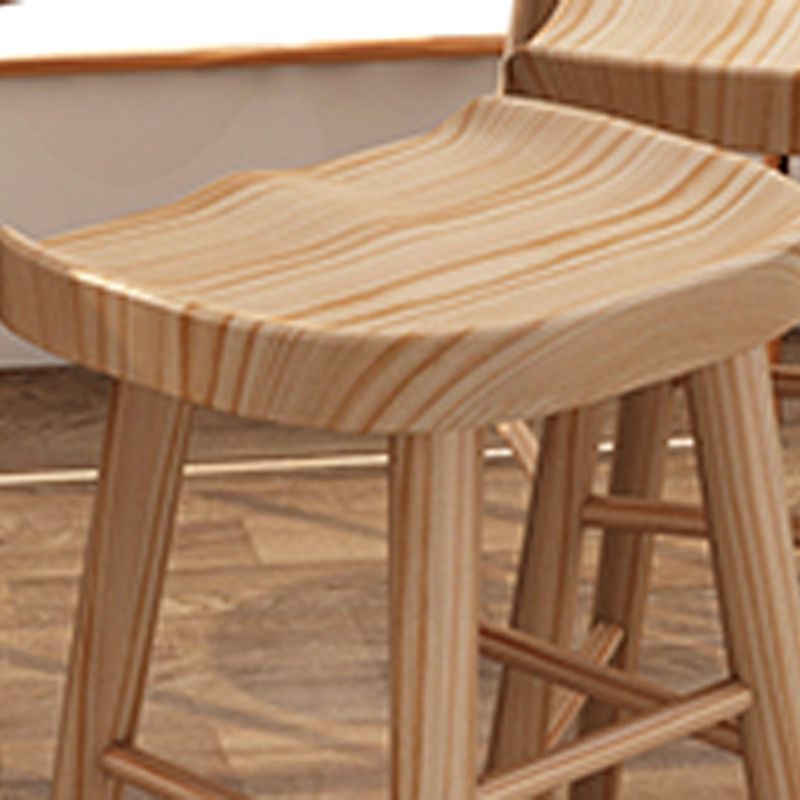 Armless Sattelsitzentheke Stuhl moderne Massivholzfußstützenstuhl Stuhl Stuhl