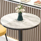 Industrial Metal Bar Table Faux Marble Round Top Indoor Bistro Table - 23"x41" Clearhalo 'Bar Furniture' 'Bar Tables' 'bar_tables' 'furn' 'furn_bar_tables' 'Furniture' 'furniture_bar_tables' 'Kitchen & Dining Furniture' 'kitchen&dining_furn' 'kitchen' 1200x1200_b6a7d474-1f92-4455-8217-f44804460c3b