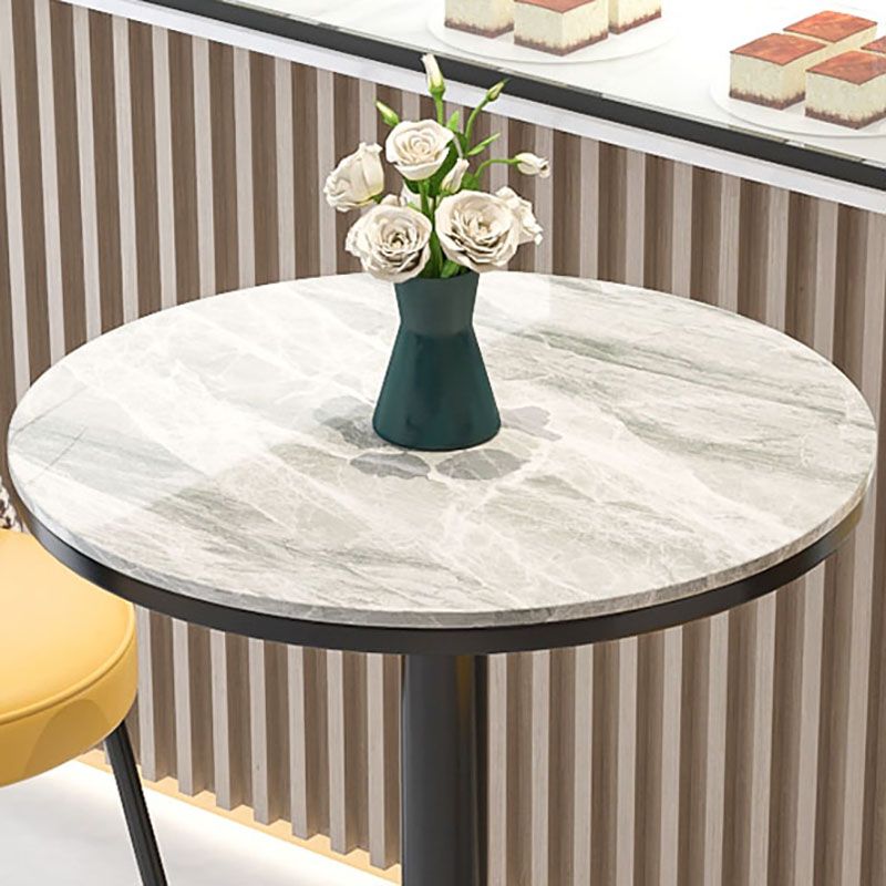 Industrial Metal Bar Table Faux Marble Round Top Indoor Bistro Table - 23"x41" Clearhalo 'Bar Furniture' 'Bar Tables' 'bar_tables' 'furn' 'furn_bar_tables' 'Furniture' 'furniture_bar_tables' 'Kitchen & Dining Furniture' 'kitchen&dining_furn' 'kitchen' 1200x1200_b6a7d474-1f92-4455-8217-f44804460c3b
