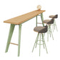 Table de bar rectangulaire de style Glam, table de salle à manger fixe en bois massif avec 4 pieds