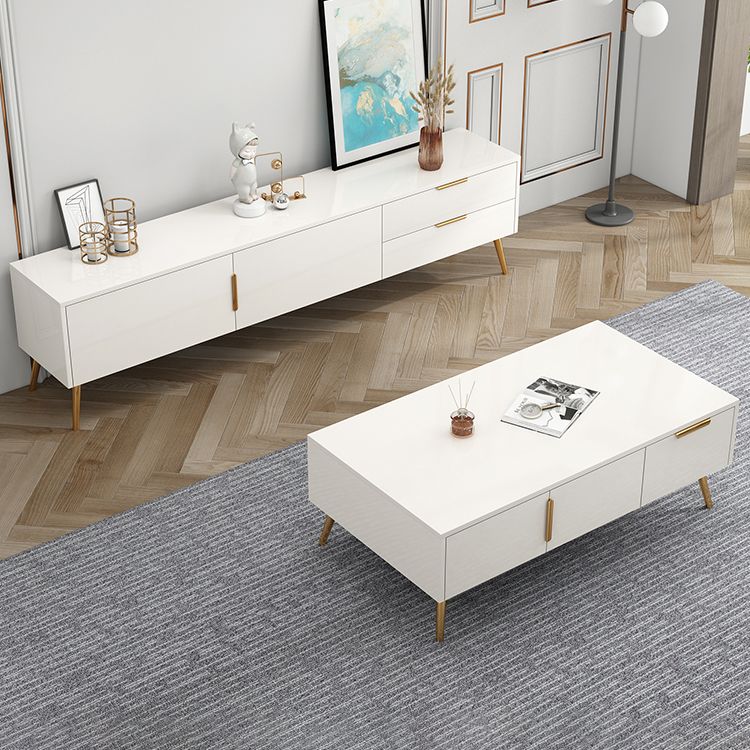 Glam TV Console with Cabinet Engineered Wood TV Media Stand with Drawers