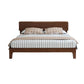 Traditional Solid Wood Panel Bed 34.65" H Low Profile Bed Frame Set in Brown