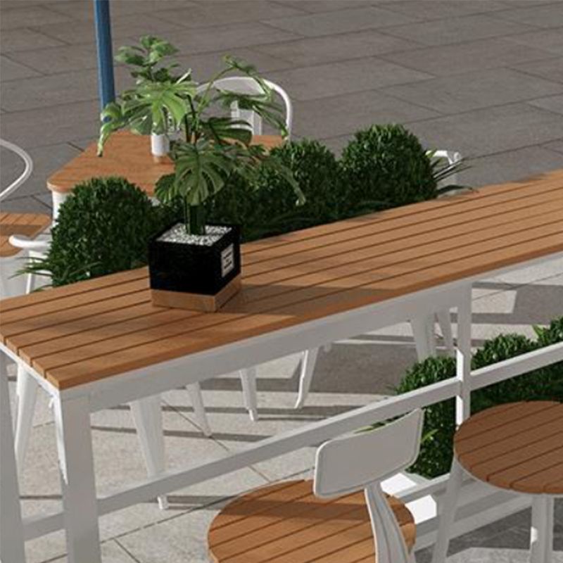 Banda da bar per bistrot di legno di rettangolo contemporaneo con base di cavalletto