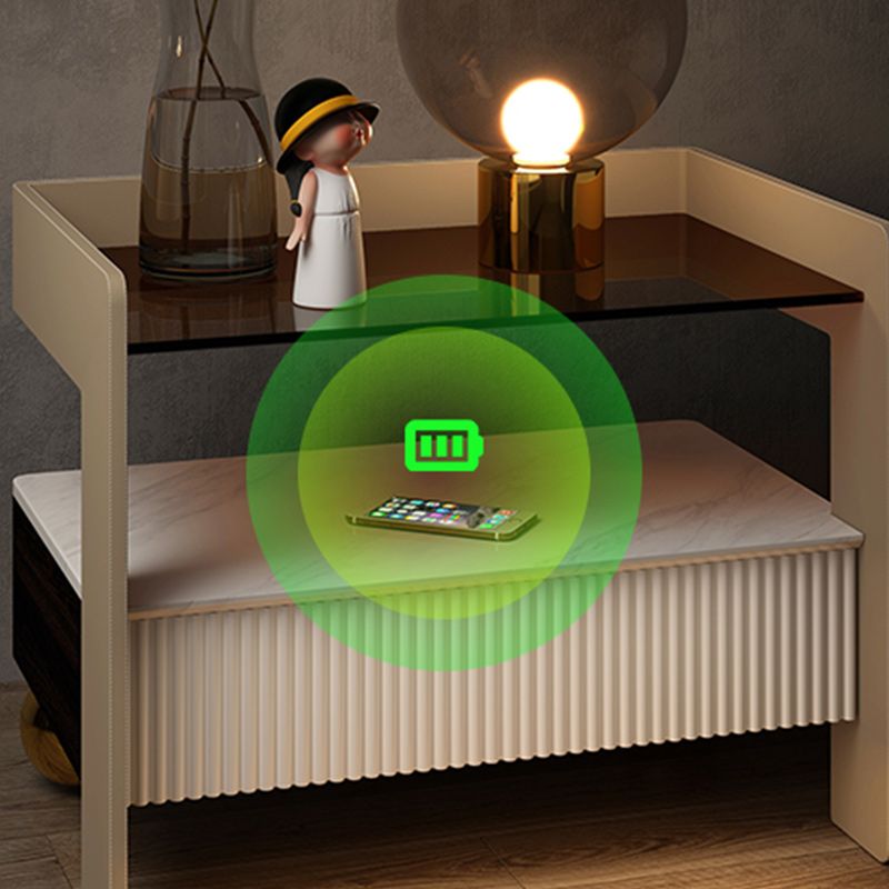 Holz Nachttisch oder Endtisch, 20 "hoher Nachttisch mit Beinen und Schublade