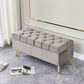 17.7" H Glam Upholstered Bench Tufted Seating Bench with Storage Clearhalo 'Benches' 'Chairs & Seating' 'furn' 'furn_benches' 'Furniture' 'Living Room Furniture' 1200x1200_b6ab3ae0-5850-452a-8049-a00db37fe372