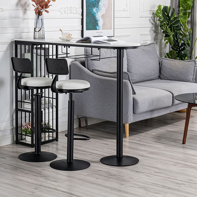 Modern Bar Table Artificial Marble Top 42-inch Height Pub Table for Dining Room Clearhalo 'Bar Furniture' 'Bar Tables' 'bar_tables' 'furn' 'furn_bar_tables' 'Furniture' 'furniture_bar_tables' 'Kitchen & Dining Furniture' 1200x1200_b6abcb53-18ec-4c59-b7d6-2ae8123bffc2