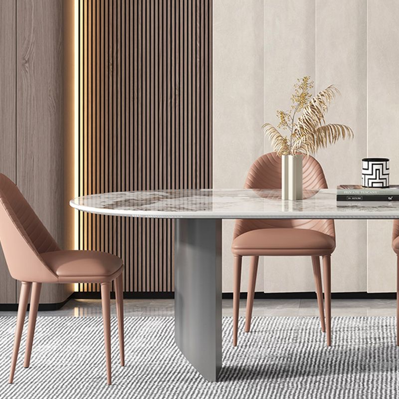 Mesa de cocina Simplicity Mesa de comedor con pedestal doble de piedra sinterizada