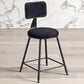 Contemporary Counter Bar Stool Backrest Velvet Bar Stool with Footrest, Iron Base Clearhalo 'Bar Furniture' 'Bar Stools' 'bar_stools' 'furn' 'furn_bar_stools' 'furniture_bar_stools' 'Kitchen & Dining Furniture' 'kitchen&dining_furn' 'kitchen' 'kitchen_furn' Furniture' 1200x1200_b6addce5-1a65-4437-aed3-eea9ca5be3ea