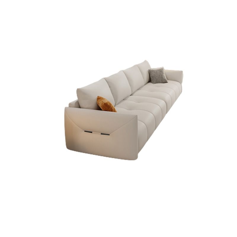 ボルスター枕付きモダンな本革の正方形のソファホワイトソファ