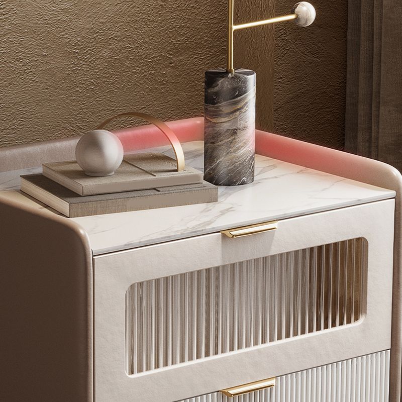 2 Schubladen Glamakzent Tisch Nachttest antikes Finishbett Nachttisch