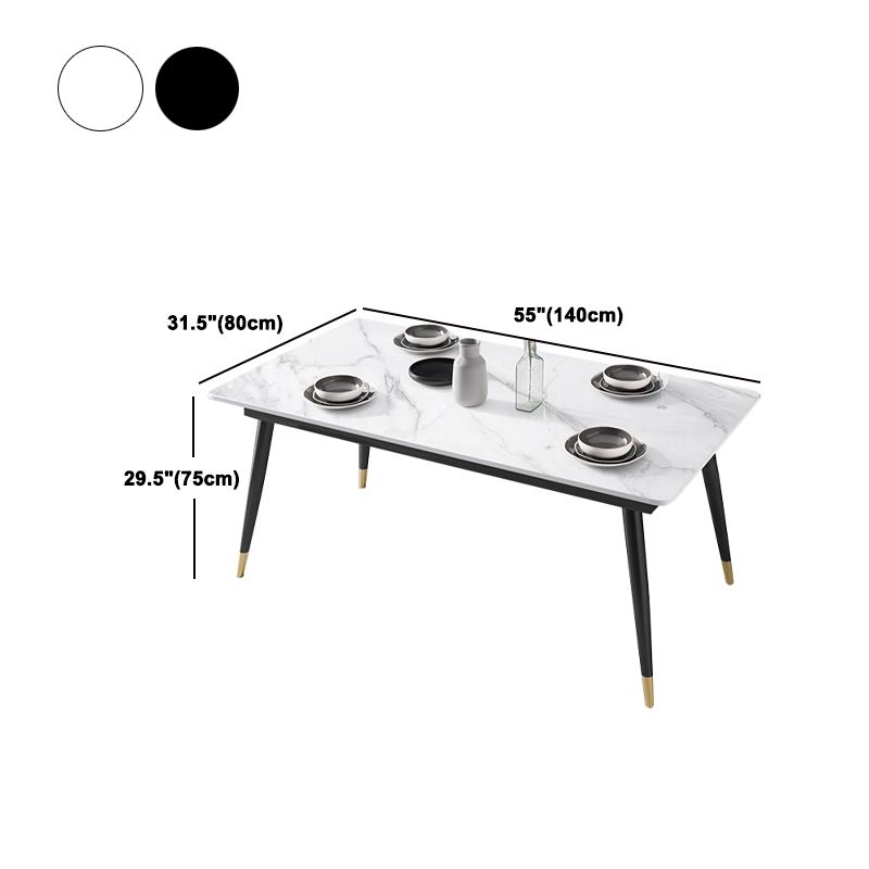 Glam Rectangle 1/3/4/5/7 Pieces Dinette Set Metal Legs Indoor Dining Table Set Clearhalo 'Dining Room Sets' 'Dining Tables & Seating' 'dining_room_set' 'furn' 'furn_dining_room_set' 'Furniture' 'Kitchen & Dining Furniture' 1200x1200_b6b2730c-842a-4d34-aee9-f456bb9fcd1b