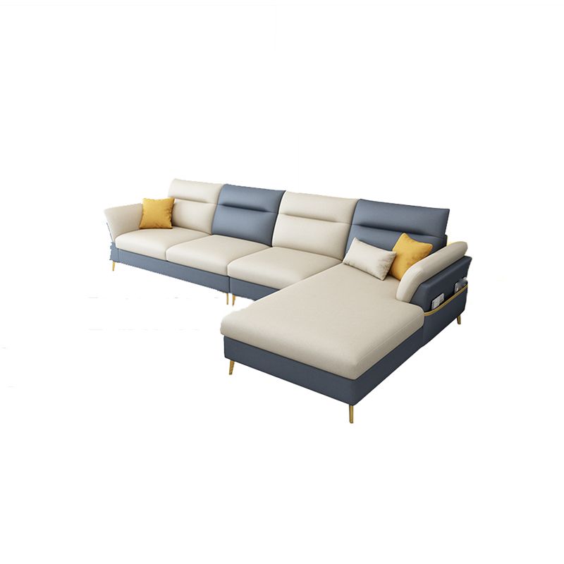 124.01" L x 70.86" W x 35.43" H Faux Leather Sectional Pillow Top Arm Sofa and Chaise Clearhalo 'furn' 'furn_sectionals' 'Furniture' 'furniture_sectionals' 'kitchen' 'kitchen_sectionals' 'Living Room Furniture' 'Sectionals' 1200x1200_b6b3b050-6146-47af-ba84-a9ec63e095cf
