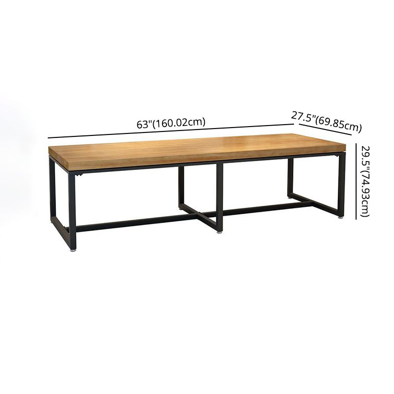 Industrial Wooden Dining¬†Room¬†Set with Rectangle Table and Black Legs Dining Table Furniture Clearhalo 'Dining Room Sets' 'Dining Tables & Seating' 'dining_room_set' 'furn' 'furn_dining_room_set' 'Furniture' 'furniture_dining_room_set' 'Kitchen & Dining Furniture' 'kitchen&dining_furn' 'kitchen' 1200x1200_b6b628c6-dbfa-40dc-8696-c2d707ab8923