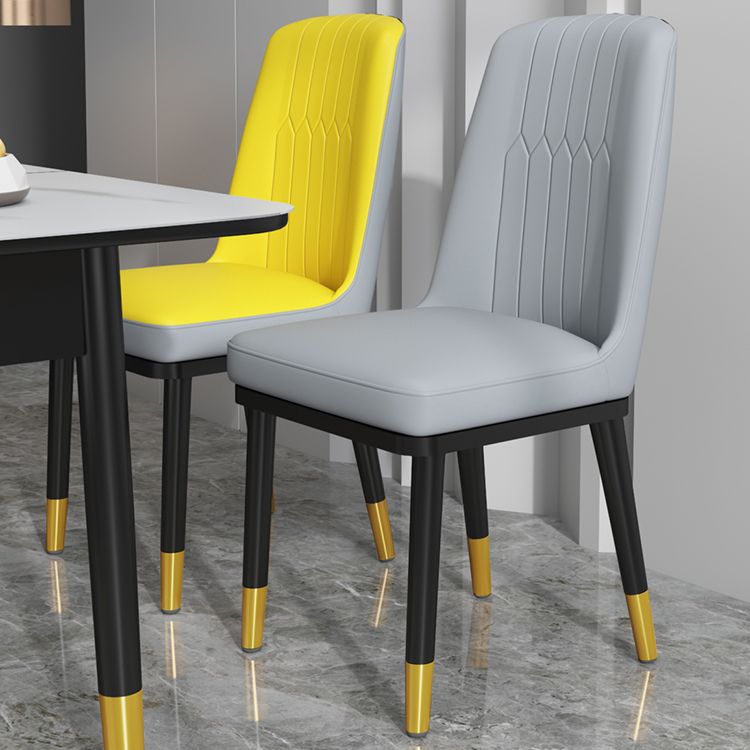 Scandinavian Style Metal Dining Chair Armless Parsons Dining Chair for Home Clearhalo ' kitchen&dining_furn' 'Dining Chairs' 'Dining Tables & Seating' 'dining_chair' 'furn' 'furn_dining_chair' 'Furniture' 'furniture_dining_chair' 'Kitchen & Dining Furniture' 'kitchen' 1200x1200_b6b657b8-fbef-4b20-b89b-c5194a48b086