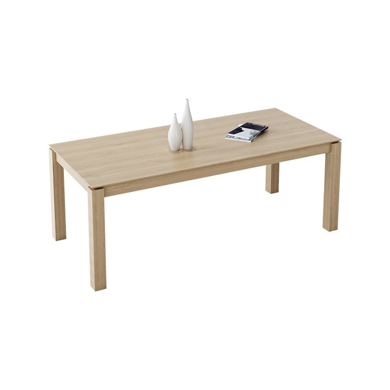 Mesa de comedor de 4 patas Mesa de comedor de madera maciza con patas de acabado natural