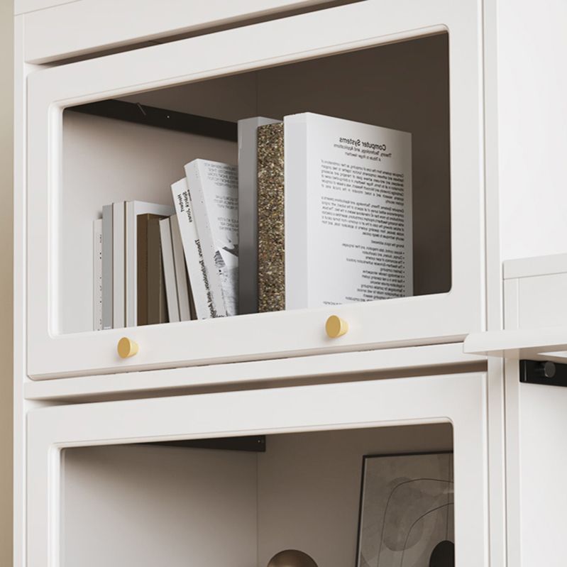 13 "W Bücherregal zeitgenössischer Stil weißes Bücherregal für Heimbüro mit Türen