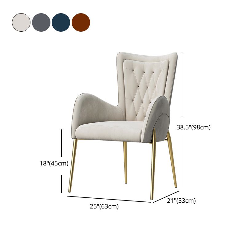 Glam Style Dining Arm Chair Upholstered Dining Chair for Dining Room Clearhalo 'Dining Chairs' 'Dining Tables & Seating' 'dining_chair' 'furn' 'furn_dining_chair' 'Furniture' 'furniture_dining_chair' 'Kitchen & Dining Furniture' 1200x1200_b6b7a48e-a9bb-492d-a299-87993a771b08