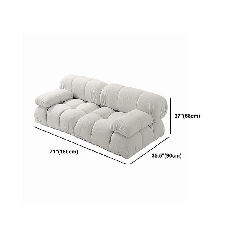 Canapé de dos biscuit contemporain 26,38 "haut de gamme de laine haut pour le salon, blanc