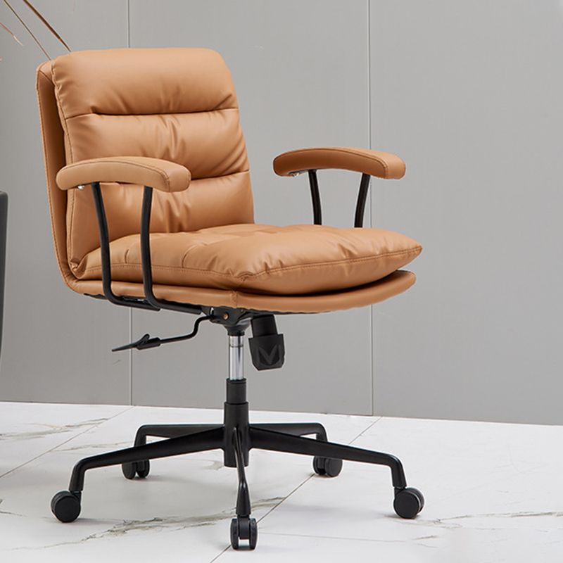 Contemporary Arm Chair Upholstered Adjustable Seat Height Office Chair Clearhalo 'furn' 'furn_office_chair' 'Furniture' 'Office Chairs' 'Office Furniture' 'office_chair' 1200x1200_b6b862f2-2af4-4990-a2c3-9f4eb98e5910