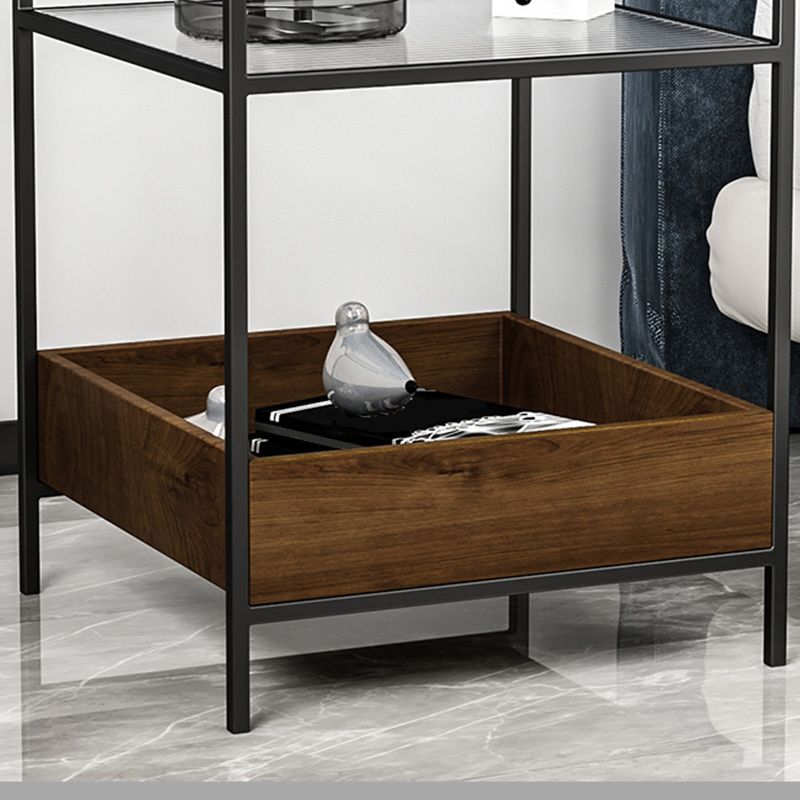 23 -Zoll H -Nachttisch offenes Lagerglas -Top -Regal inklusive Nachttisch mit Beinen