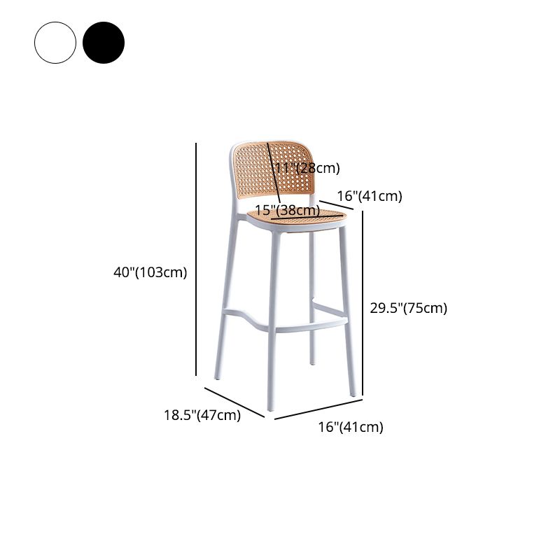 Modern Style Plastics Bar Stool with Footrest Low Back Simple Bar Stool for Kitchen Clearhalo 'Bar Furniture' 'Bar Stools' 'bar_stools' 'furn' 'furn_bar_stools' 'furniture_bar_stools' 'Kitchen & Dining Furniture' 'kitchen&dining_furn' 'kitchen' 'kitchen_furn' Furniture' 1200x1200_b6b966ab-b0f5-4a15-966d-a196c3a48767